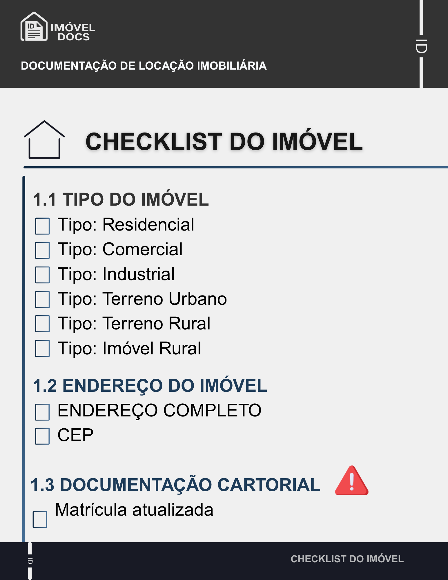 Checklist do Imóvel