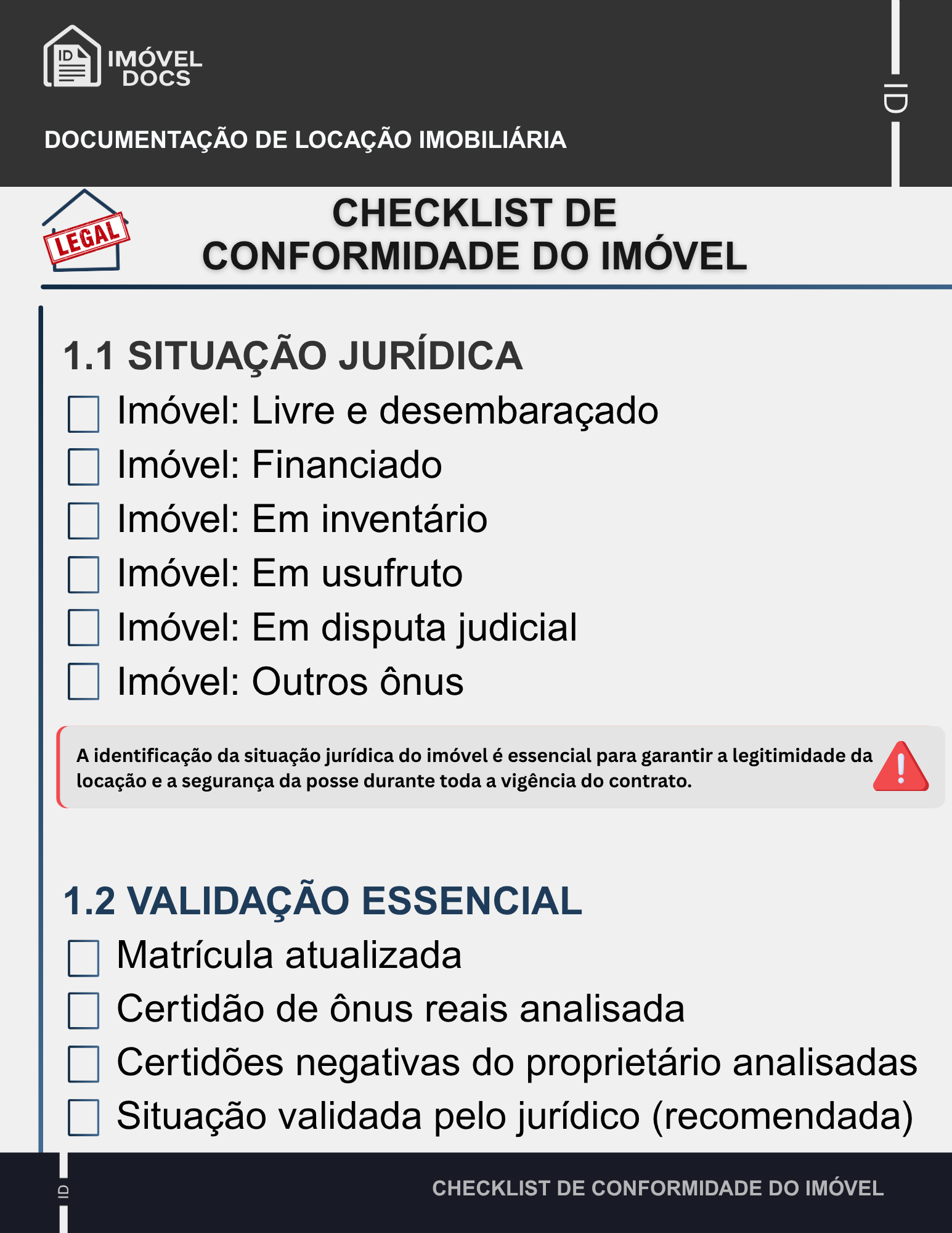 Checklist de Conformidade do Imóvel